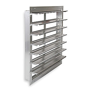 Premium Replacement Exhaust Shutters, Exterior Gable End Wall Mount, Aluminum, Front Flange